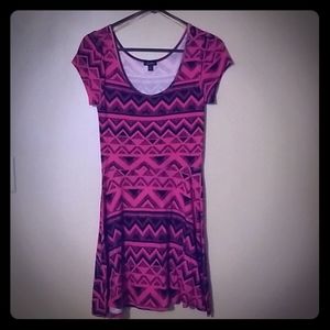 Black & pink mini dress